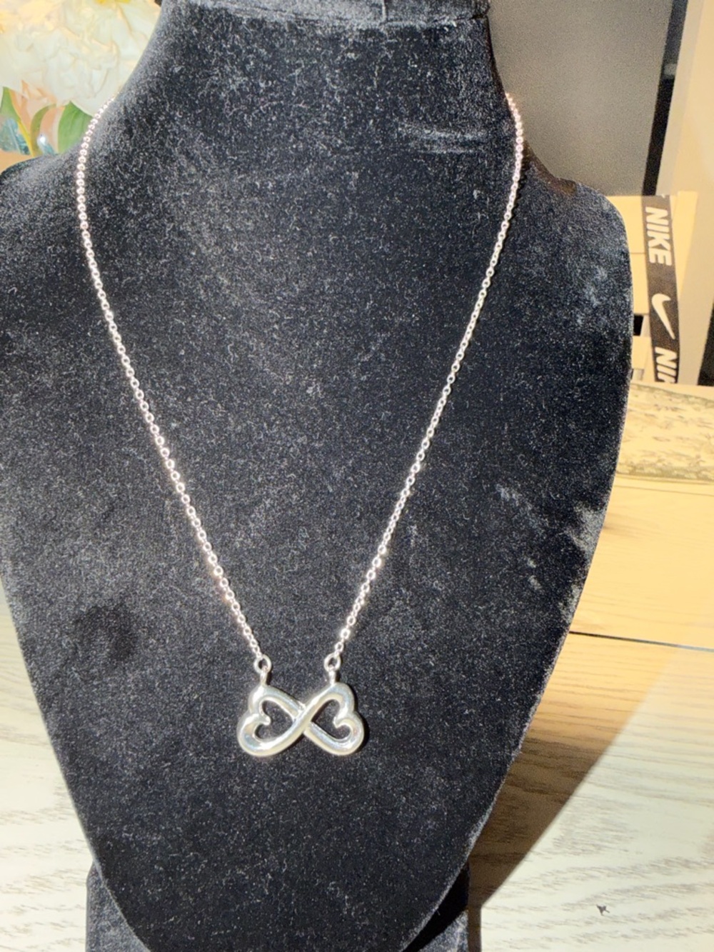Silver Infinity Heart Pendant Necklace - Women Jewelry